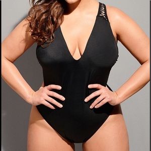 Ashley Graham X S4A NWOT Cats Meow One-Piece, 4